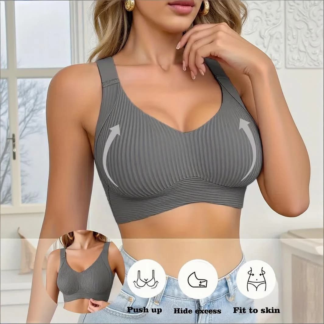 Reggiseni yoga sportivi senza cuciture per donna Intimo femminile push up a coppa intera Spalline elasticizzate regolabili Intimo bralette