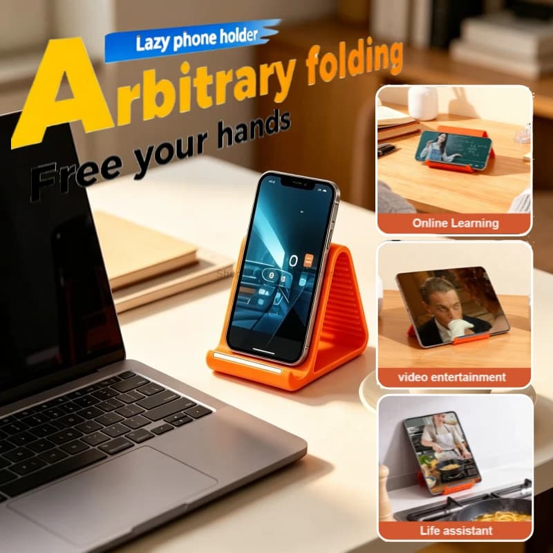 Flexible Phone Holder Bracket Laptop Stand Foldable Silicone Portable Adjustable Multi-Angle Adjustable Tablet Desktop Stand