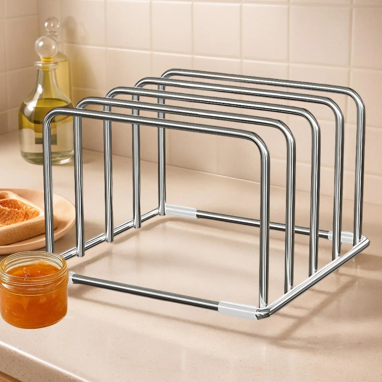 Porta Taglieri in Acciaio Inossidabile Antiruggine, Organizzatore per Taglieri, Libri, Documenti, Utensili da Cucina, Padelle, per Ufficio e Casa