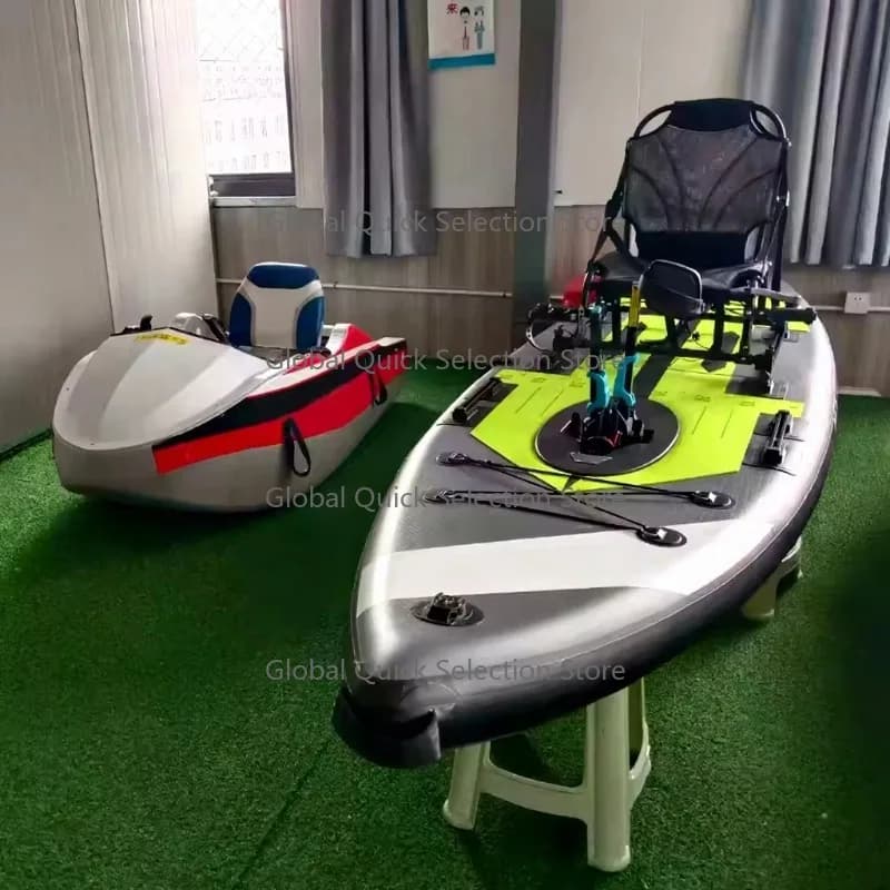 Kayak Gonfiabile Leggero Monoposto per Pesca, Tavola da Paddle Personalizzata Pieghevole in PVC Sit-on-Top