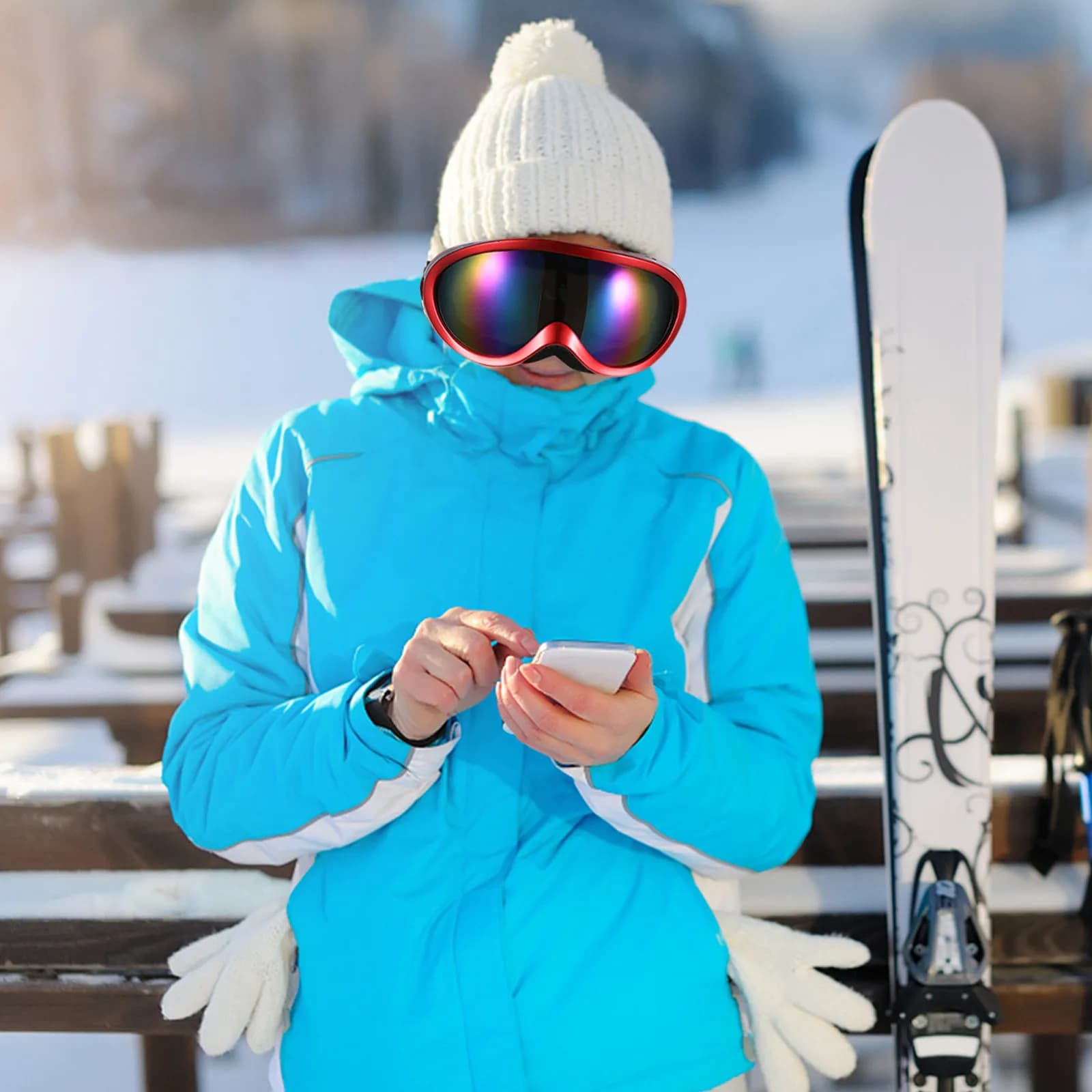 Occhiali da Sci Premium per Uomo e Donna, Unisex, per Sport all'Aperto, Antiabbagliamento, per Ciclismo, Alpinismo e Sci