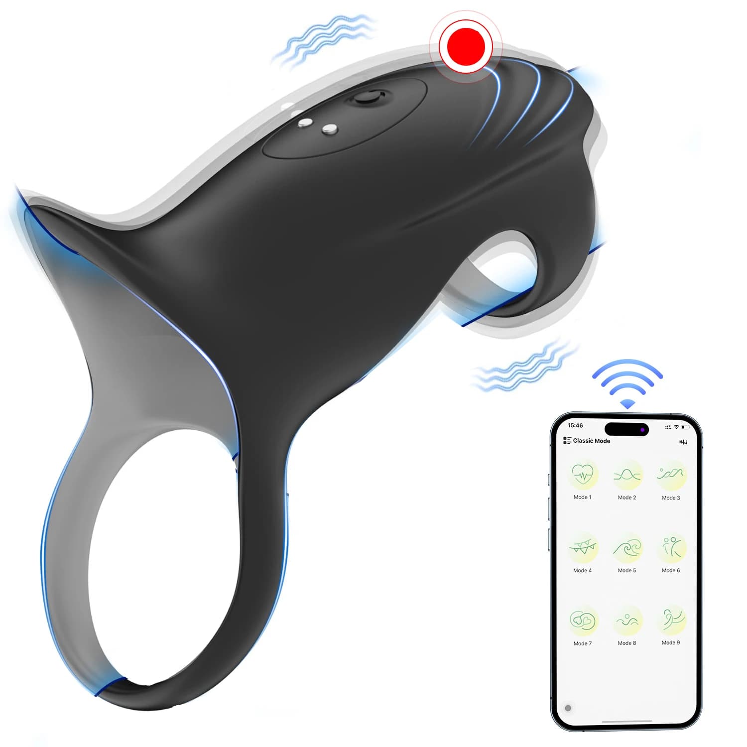 APP Telecomando Anello vibrante per il pene Giocattoli del sesso maschile Eiaculazione ritardata Anello del pene Stimolazione del punto G Prodotti per adulti per coppia