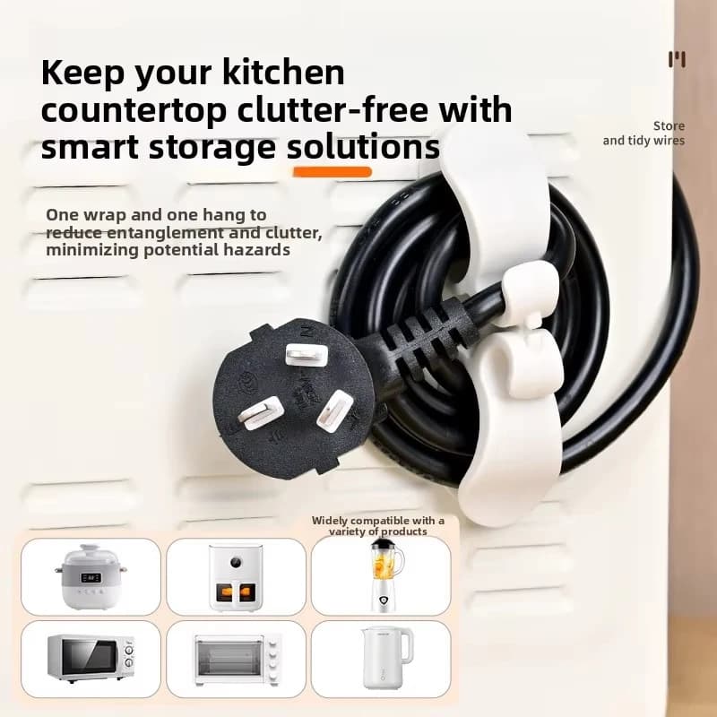 Fixing Clamp for Power Cord Hook Wire Cable Winder Holder Home Appliance Plug Organizer Device Data Line Management Clips