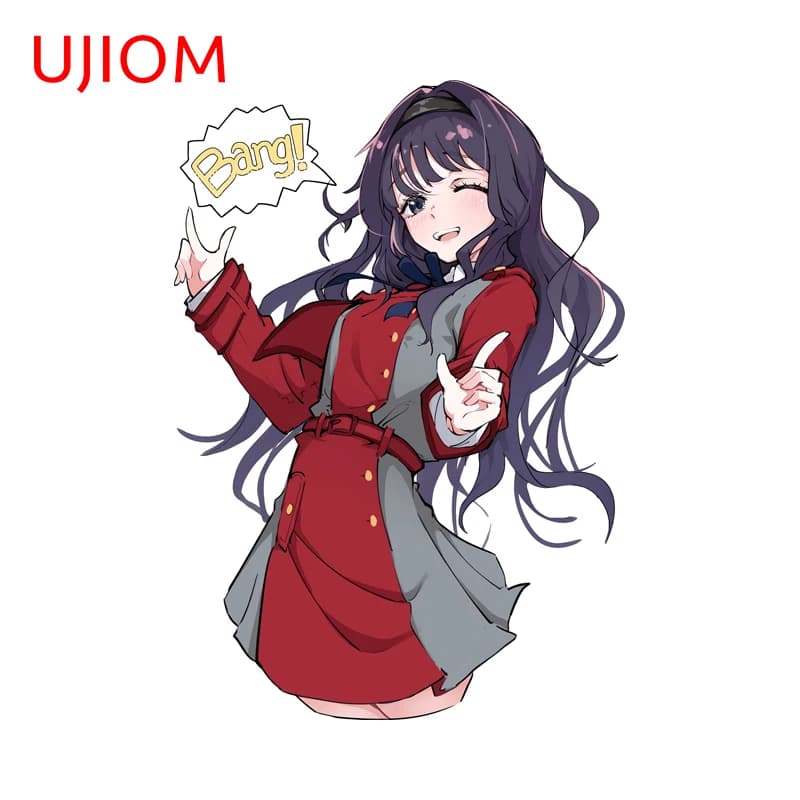 UJIOM Pretty Waguri Kaoruko funny sign Wall decal Personal Attractive Graffiti Fishing equipment Decalcomanie box Fashionable furniture