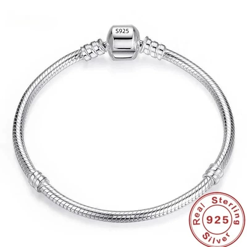 Bracelets with silver 925 original handmade pendants, bracelets with soft and smooth snake bone for women