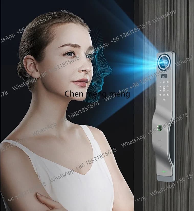 Serratura Intelligente Digitale 3D con Riconoscimento Facciale, WiFi, Impronta Digitale, Interfono Visivo, Rilevamento Vene Palmari, Biometrica RFID per Sicurezza Porte