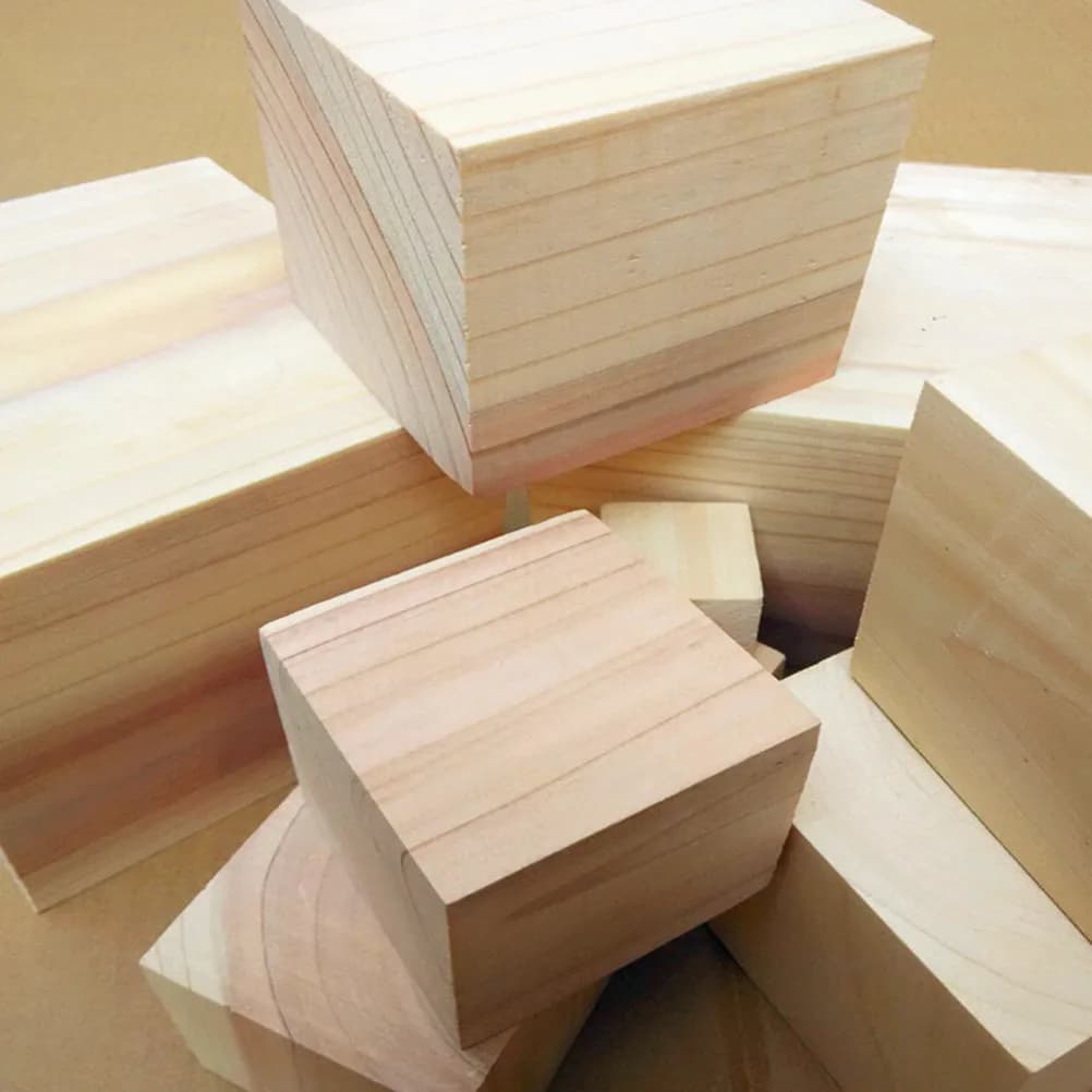 60 Pezzi Blocchi Quadrati in Legno di Pino Ecologici 20mm Non Verniciati per Decorazioni Fai-da-Te, Personalizzazione Regali, Educazione Artistica