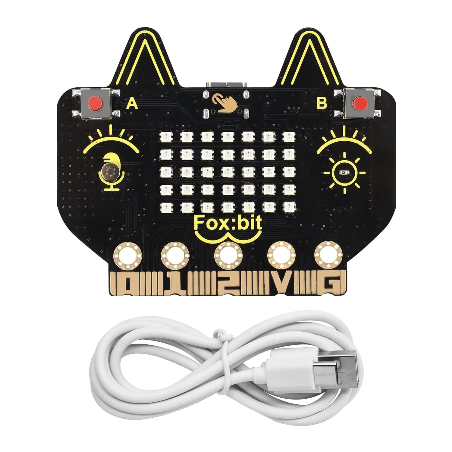 Kidsbits IOT Fox: scheda di sviluppo bit ESP32-WROOM con USB di tipo C Bluetooth e WIFI integrati per la programmazione Arduino IDE Python