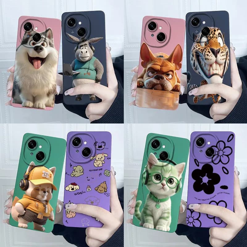Per Tecno Spark Go 1 SparkGo 2025 Pop 9 Custodia Cartoon Cat Protezione della fotocamera Guscio in silicone per Tecno Spark Go1 Cover posteriore Coque