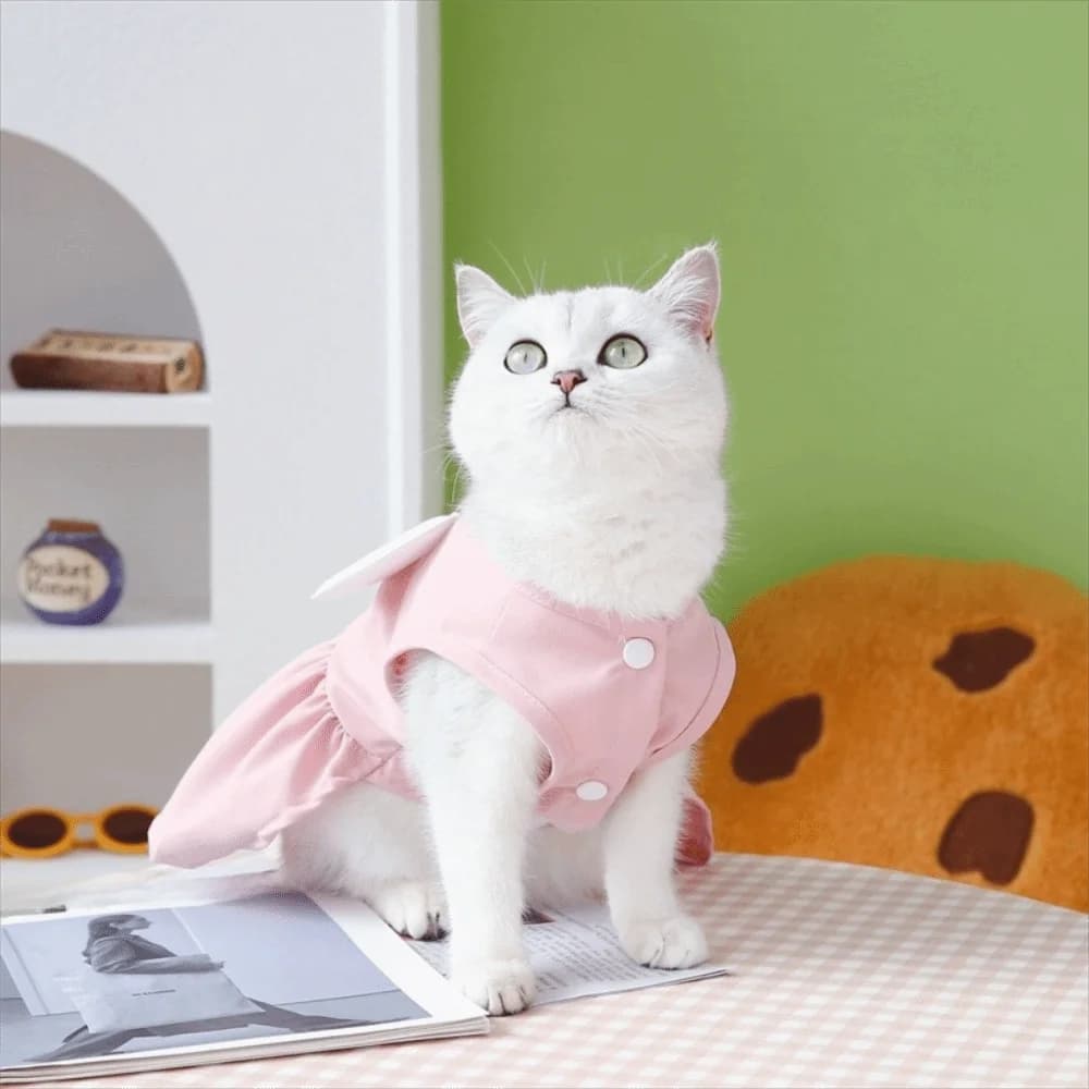 Pettorina per Animali Domestici con Gonna a Ali per Cani, Traspirante con Anello a D, Imbracatura a Gilet per Gatti, Comodo Vestito da Principessa per Cuccioli, Articoli per Animali Domestici