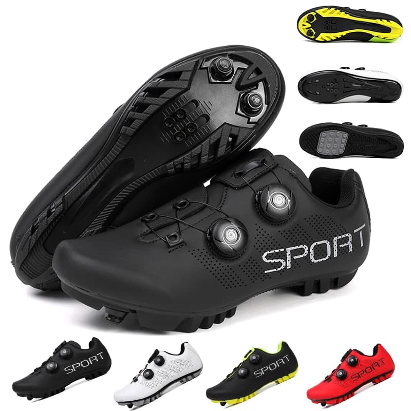 Scarpe da ciclismo ultraleggere, traspiranti e leggere, suole rigide compatibili con SPD per allenamento e competizioni su strada e mountain bike