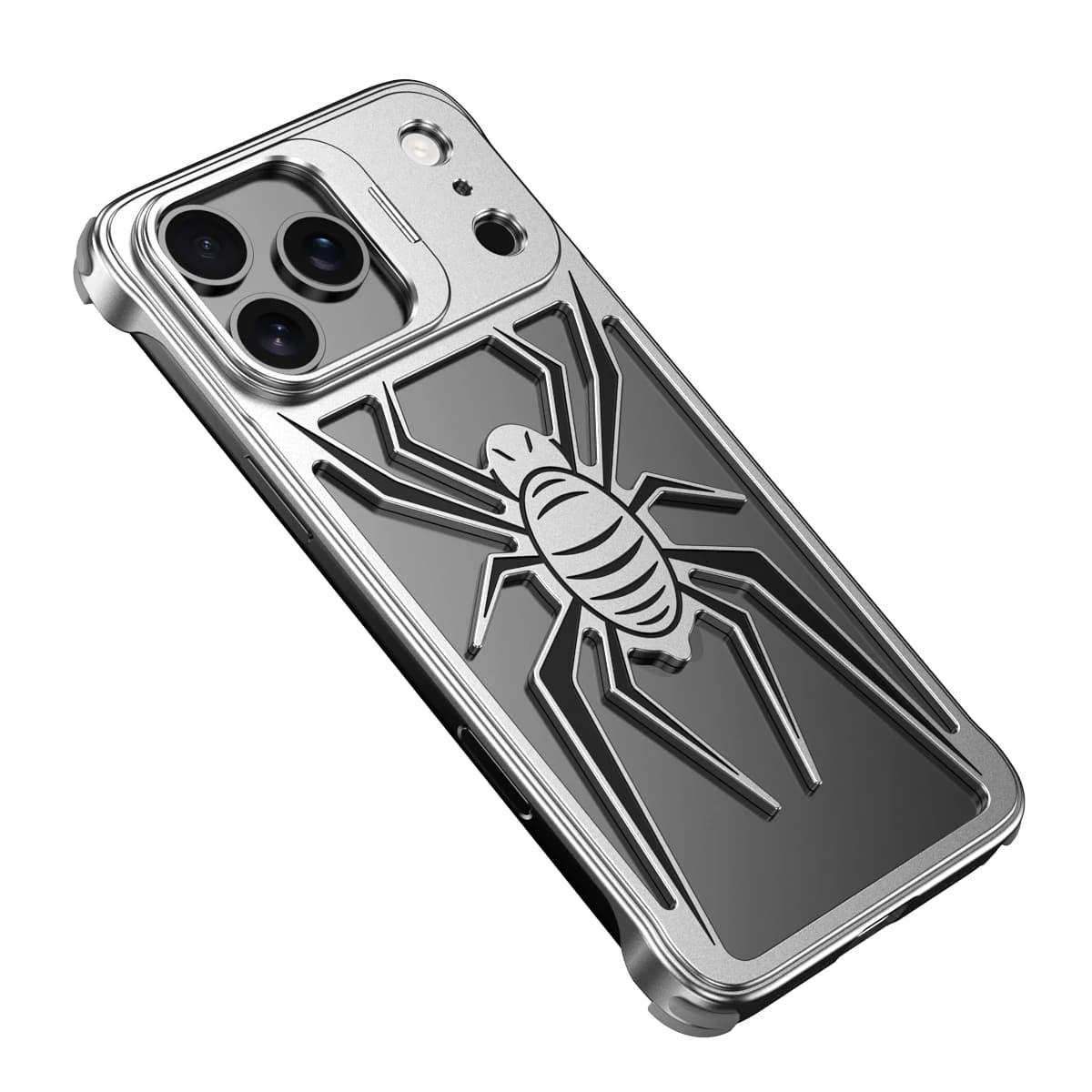 Luxury Spider Armor Metal phone Case for iPhone 17 16 15 14pro Max 17 16 15 14pro 16 15 14 Lens Stand Aluminum Alloy
