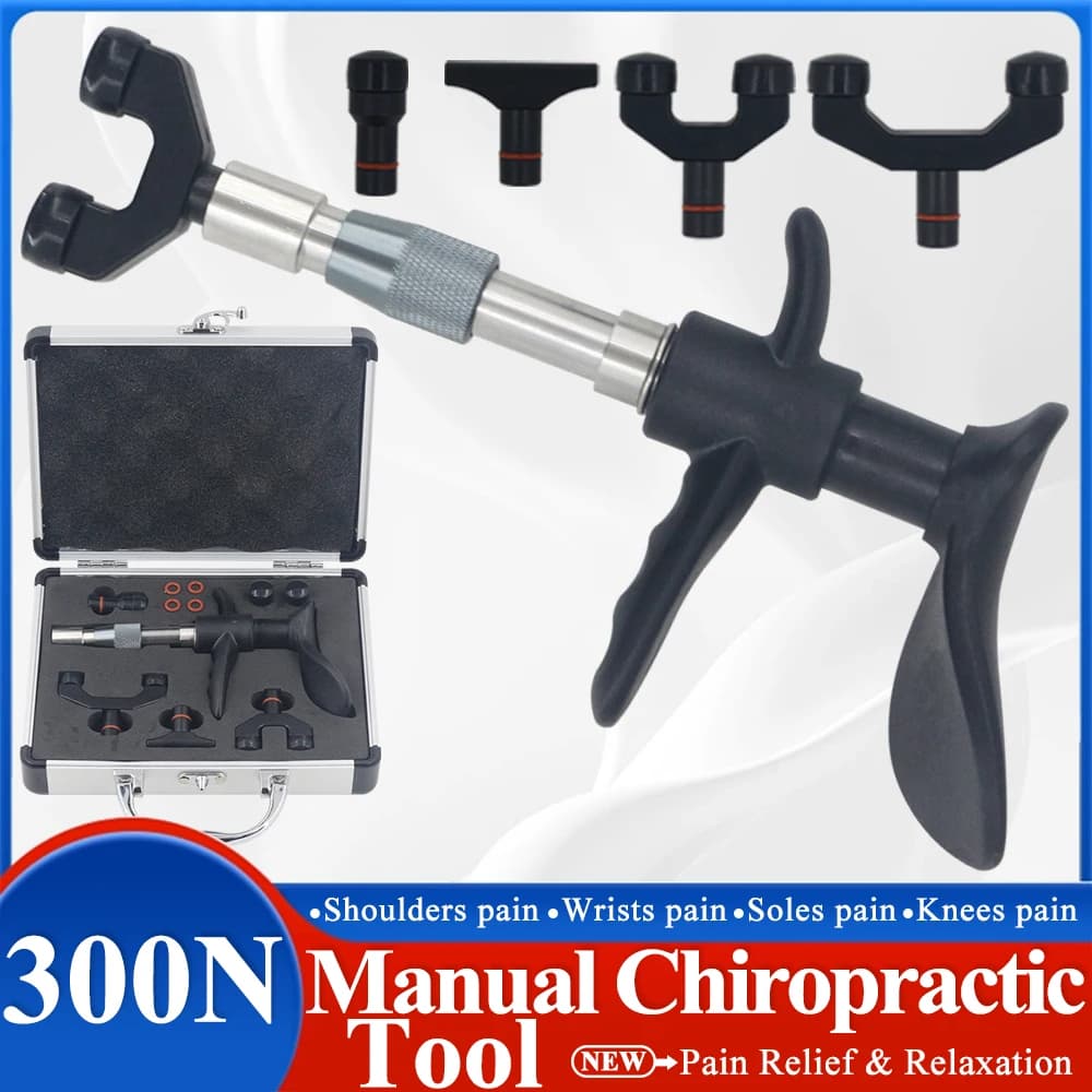 Manual Chiropractic Gun 300N Adjustable Spine Correction Spinal Massager Pain Relief Body Relaxation Stainless Steel Massager