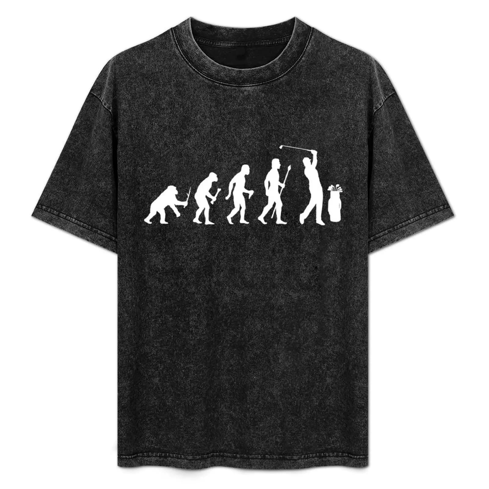 Divertente maglietta con stampa 'Evolution Of Golf', resistente alle macchie, casual