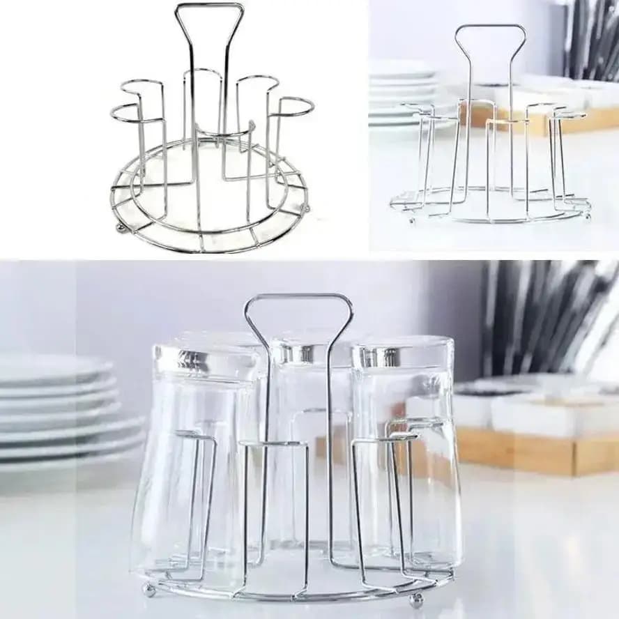 1 Pcs Kitchen Storage Metal Plated Cup Storage Rack Fast Drain Glass Ceramic Cup Rack