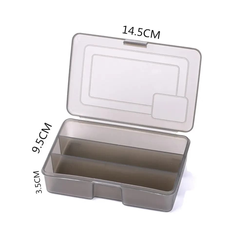 2Pcs Clear Plastic Fishing Tool Storage Box 3 Grid Compartment Heavy-Duty Waterproof Tackle Organizer for Outdoor Anglers Hooks