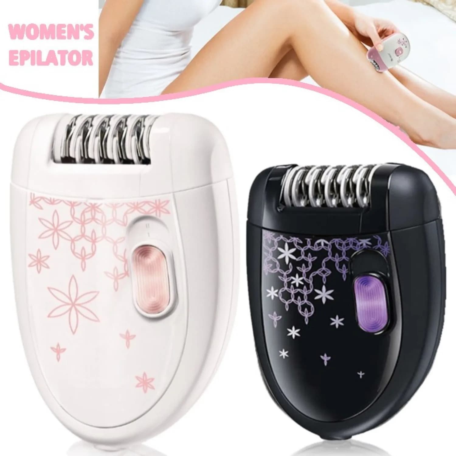 Women's electric epilator with thread 100-240v for hair removal body female epilator for face lady leg bikini trimmer painless