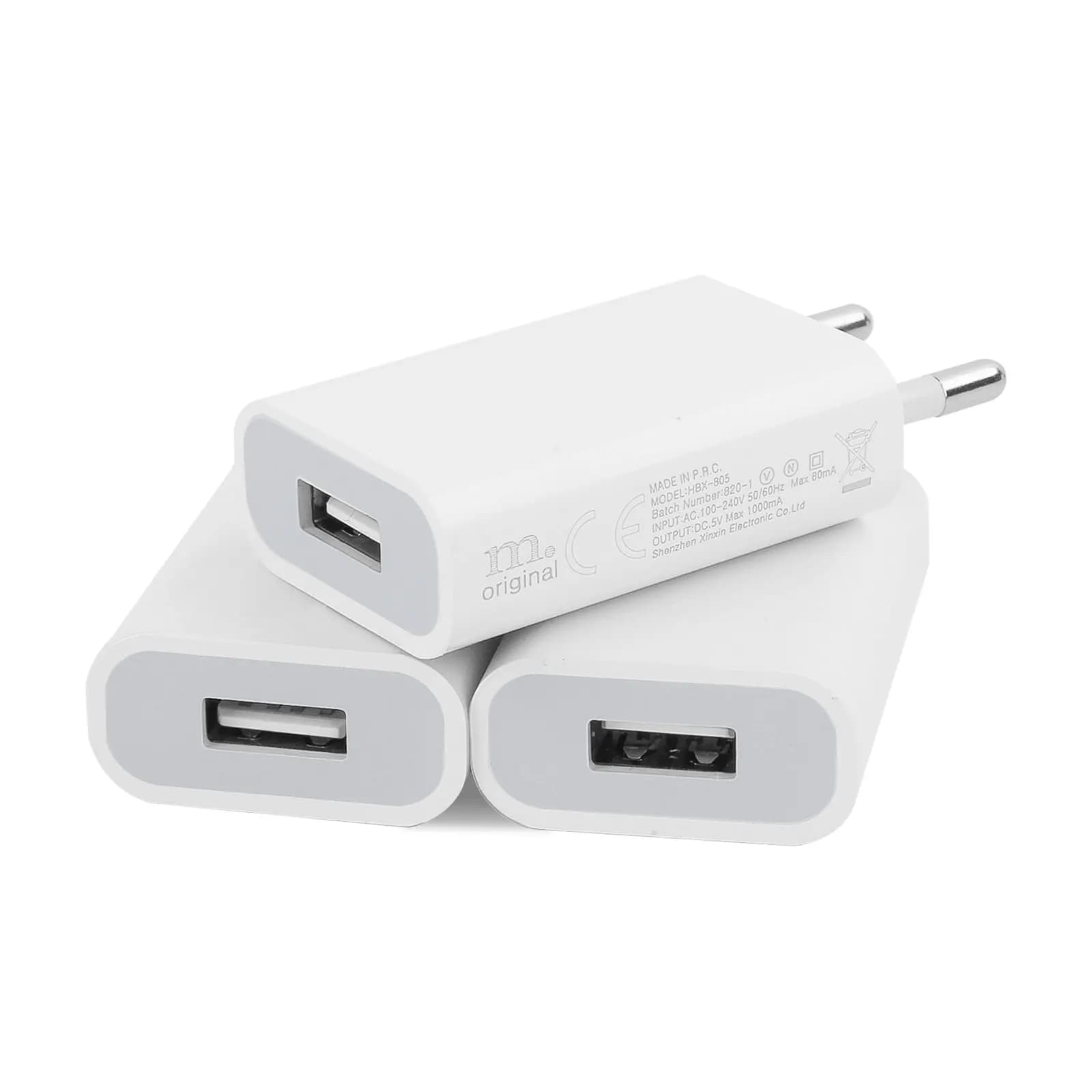 Caricatore adattatore da muro USB 3 pezzi 5W Spina di ricarica sottile Alimentatore 5V 1A Adattatore presa di corrente per iPhone