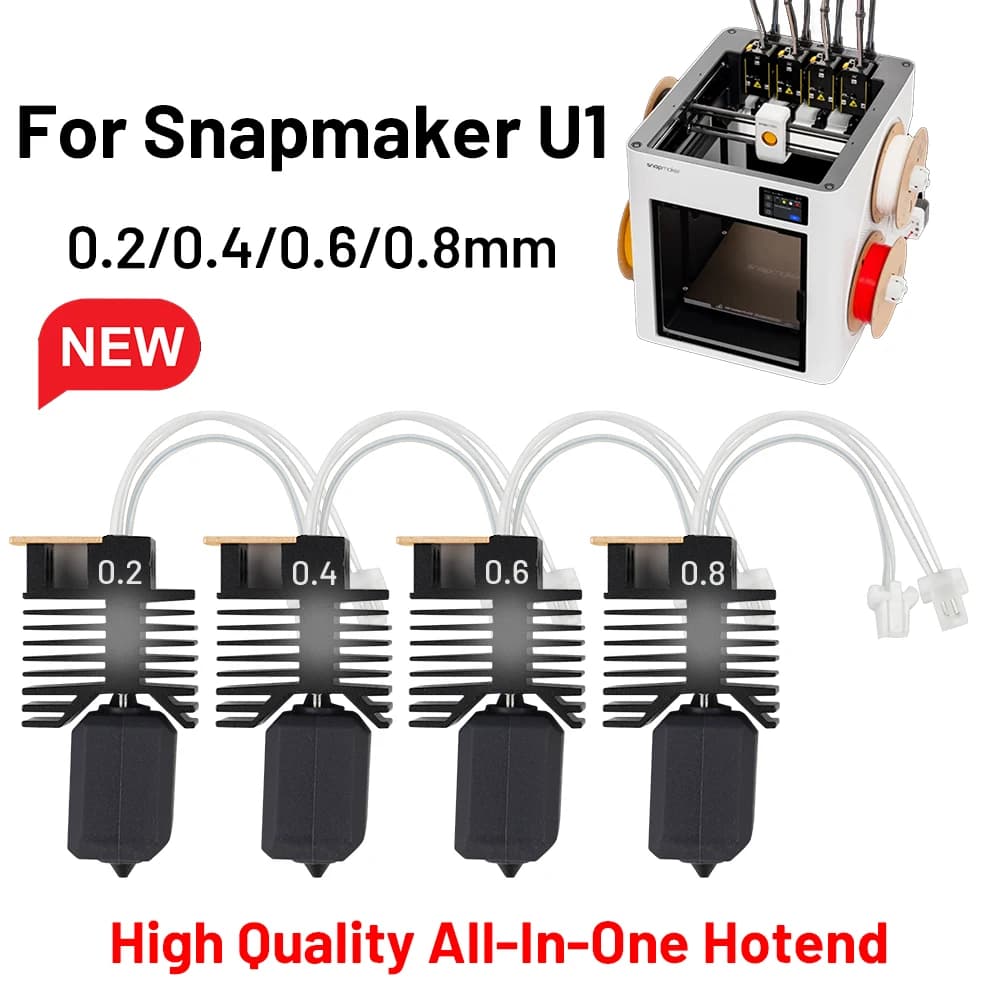 0.2/0.4/0.6/0.8mm Hotend for Snapmaker U1 Full Assembled Hotend Plug & Play Ceramic Block Kit SnapmakerU1 3d Printer Print Head.