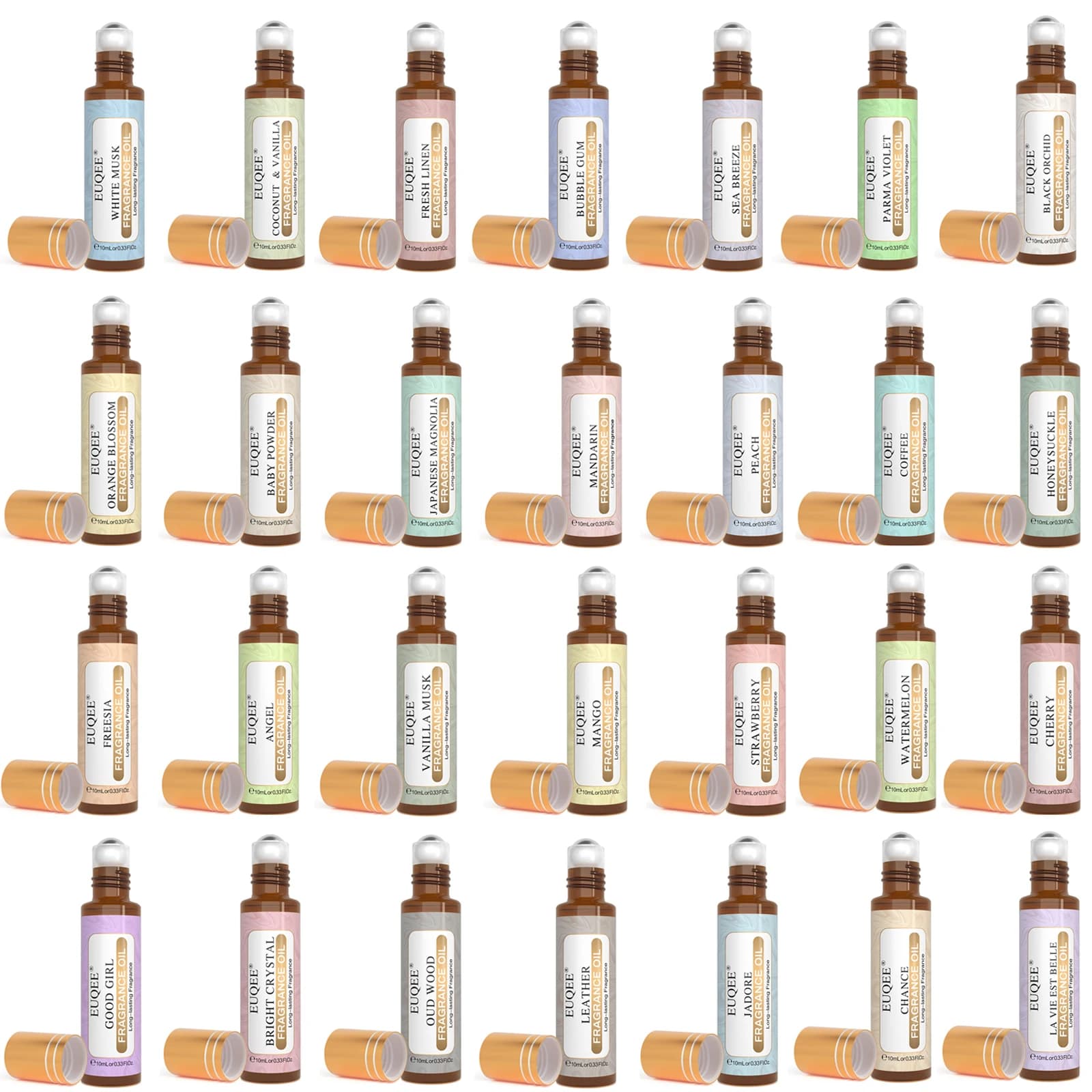 EUQEE 10ml Scent Oil Roll-On Long-Term Perfume La Vie Est Belle CHANCE Jadore Cotton Strawberry Mango for Men and Women