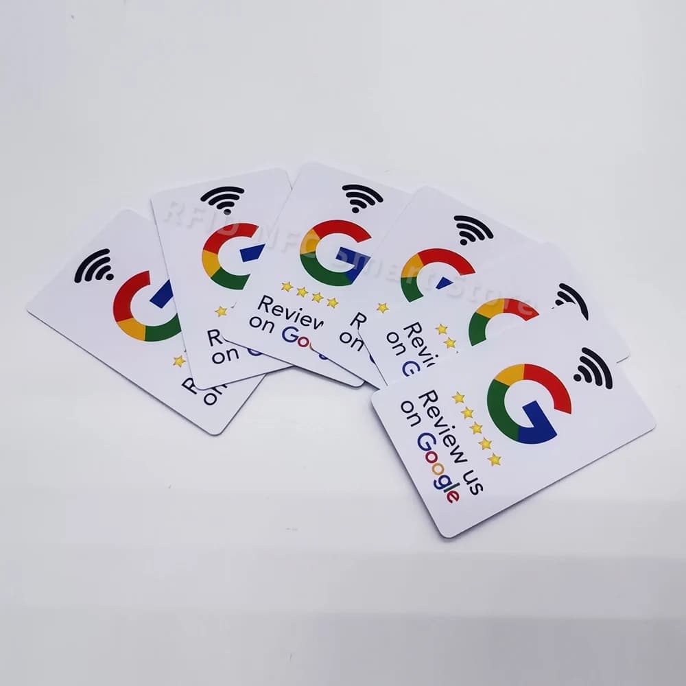 Revisione Google Scheda NFC Aumenta le tue recensioni Materiale PVC Formato carta standard Google Tap To revisione carte