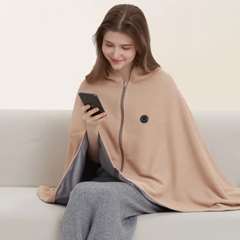 USB Heated Shawl With Technology - 5V Portable Electric Blanket For Indoor & Outdoor Use