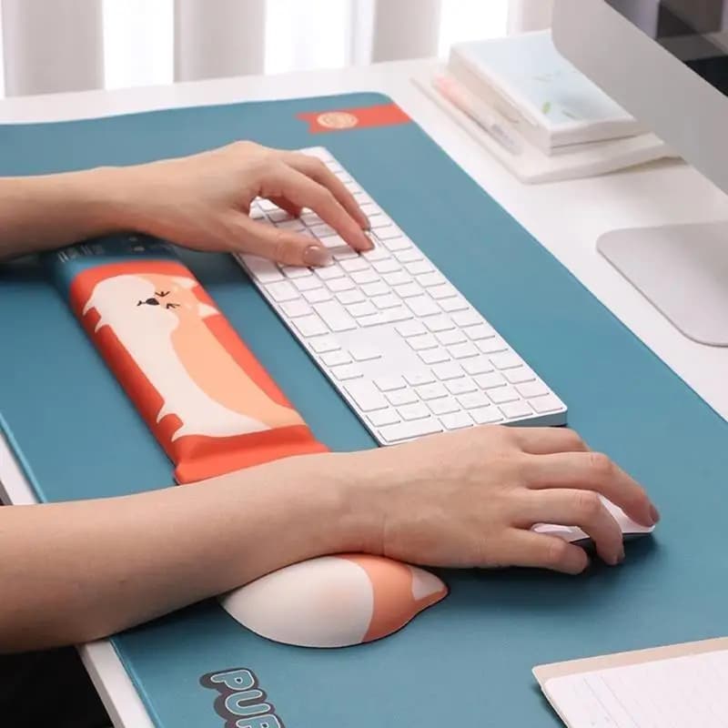 R53C Adorabile tappetino per mouse Shiba Inu con base antiscivolo per protezioni per i polsi per l'home office