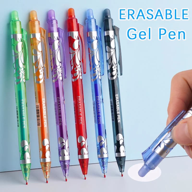 6 pz Nuovo 0.5mm Penne Gel Cancellabili Set 6 colori Asta di Ricarica Inchiostro Magico Penna Cancellabile Manico Lavabile Ufficio di Scrittura Scuola di Cancelleria