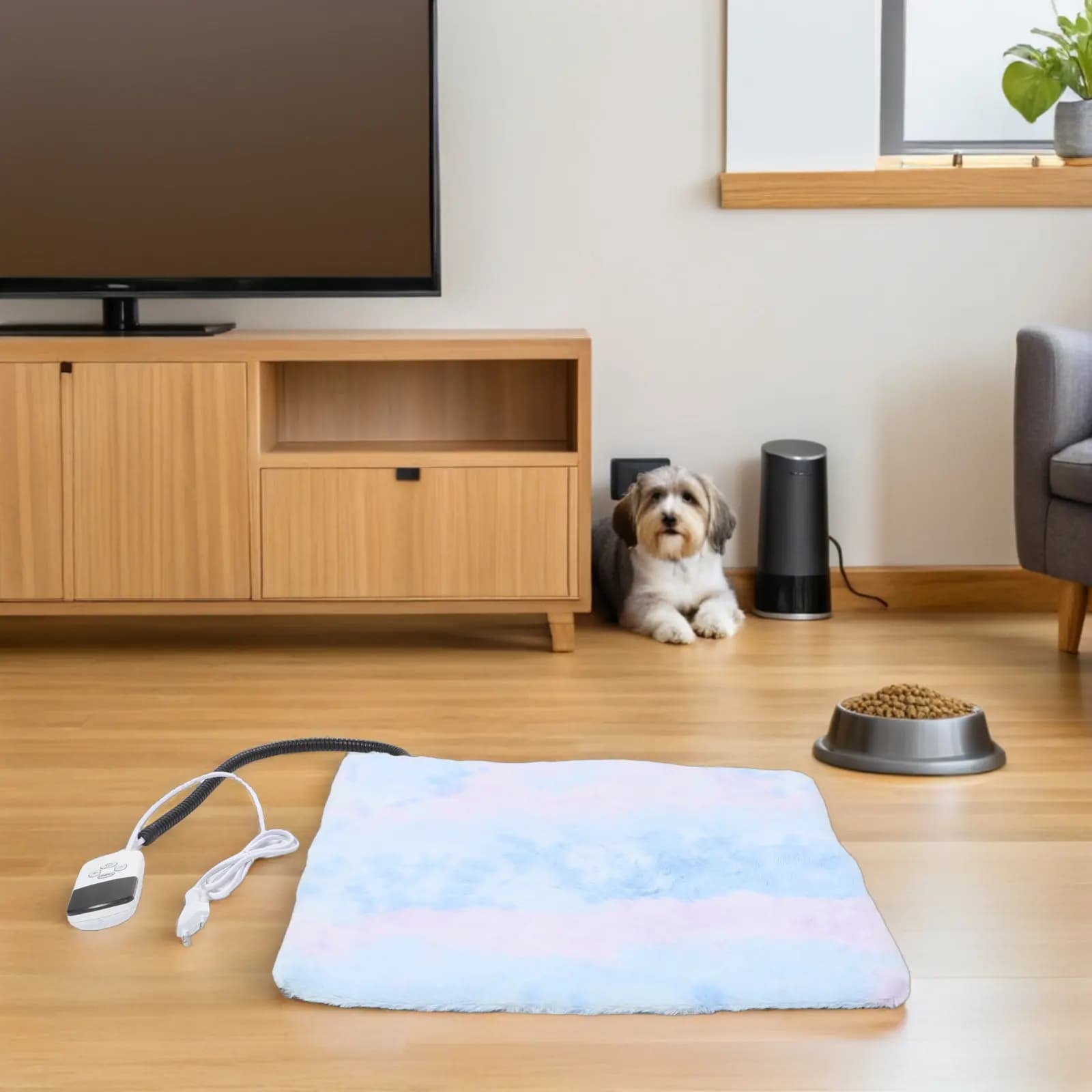9 Level Adjustable Electric Pet Heating Pad Smart Thermostat Waterproof Heated Mat for Cats Dogs Indoor Outdoor Use Eu Plug