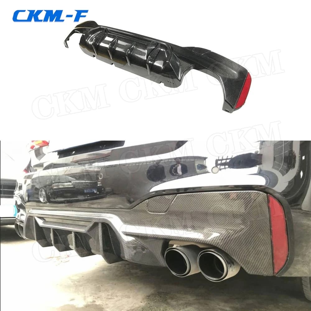 Dry Carbon Fiber Rear Bumper Lip Diffuser Plate For BMW 5 Series G30 G38 M Sport 2017-2023 M5 Style Spoiler FRP Car Accessories