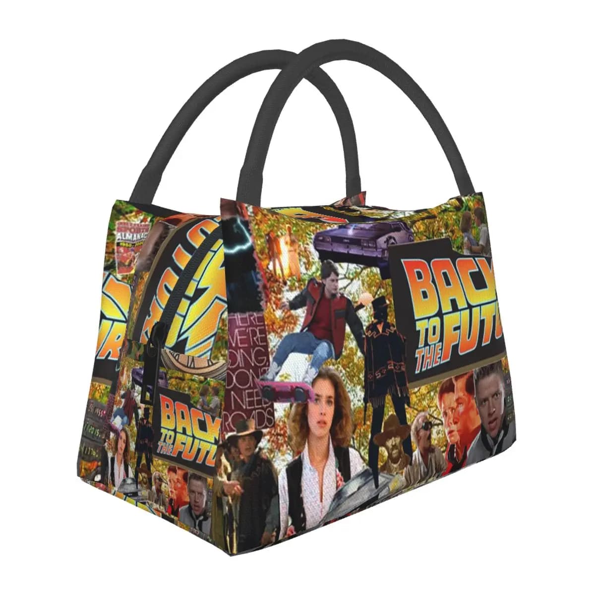 Back To The Future Insulated Lunch Bag for Women Bento Storage Food Boxes Portable Container Cooler Thermal Lunch Box Tote