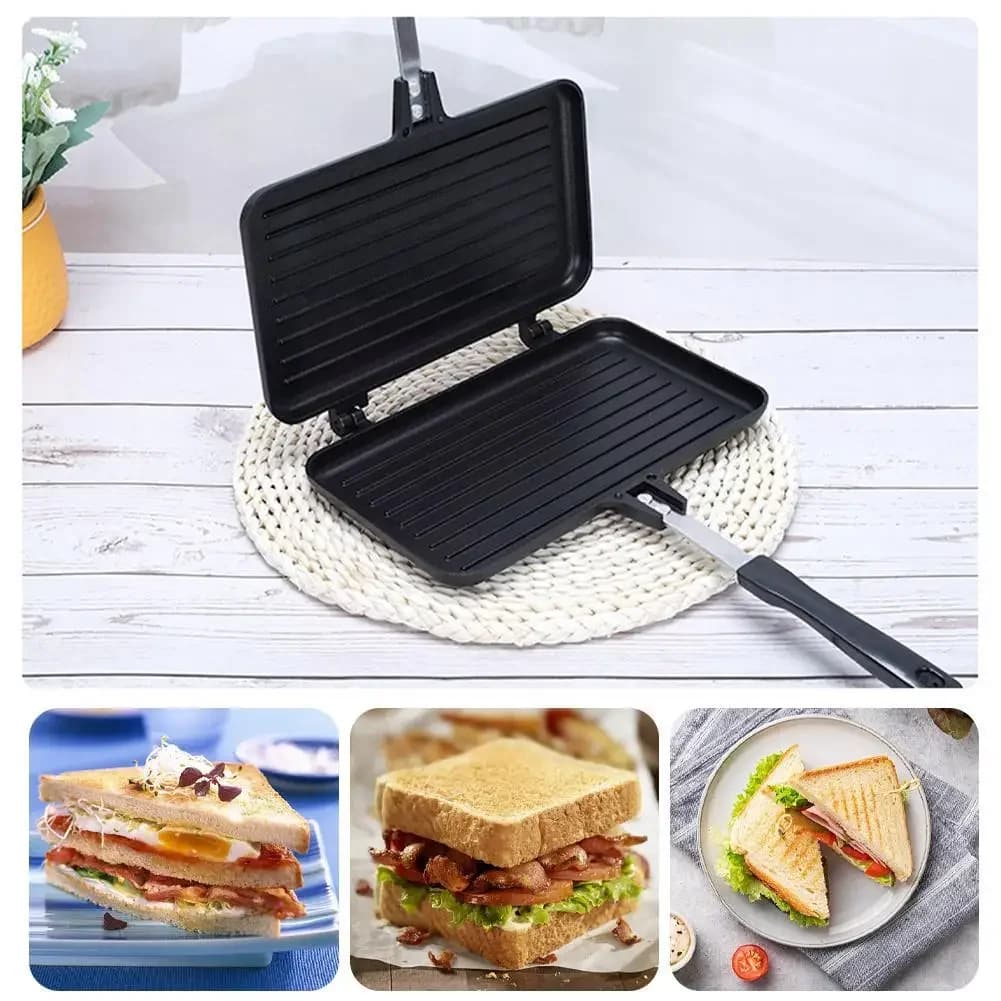 Padella a doppia faccia antiaderente Sandwich Maker Waffle Pancake Snack piastra pane Barbecue piatto cucina utensili da cucina