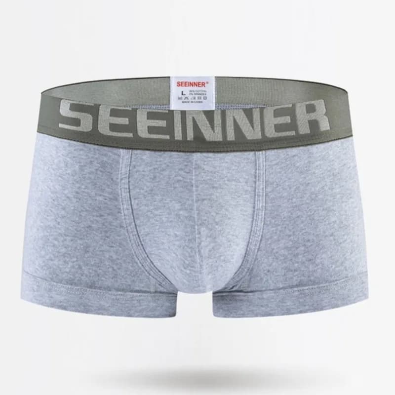 Seeinner Boxer da uomo in cotone U Custodia convessa Intimo morbido e confortevole Cueca Masculina M-XXL Nero Bianco Grigio