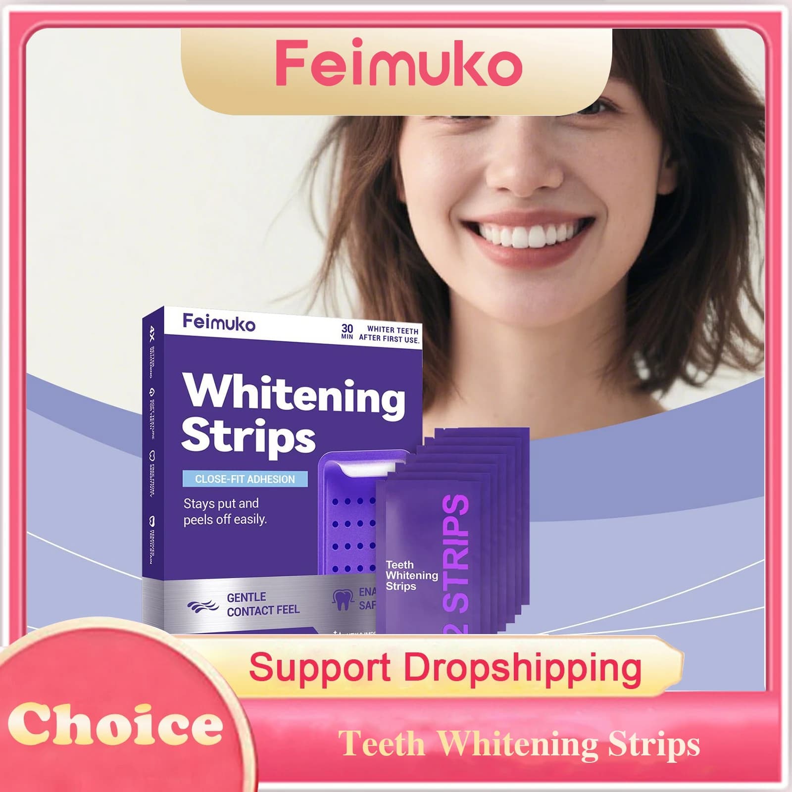 7 Strips Whitenings for Tooths, Remove Yellow Macchies, Smile Luminous Duration, Reduce Sensitivity, Strips Whitenings Purple
