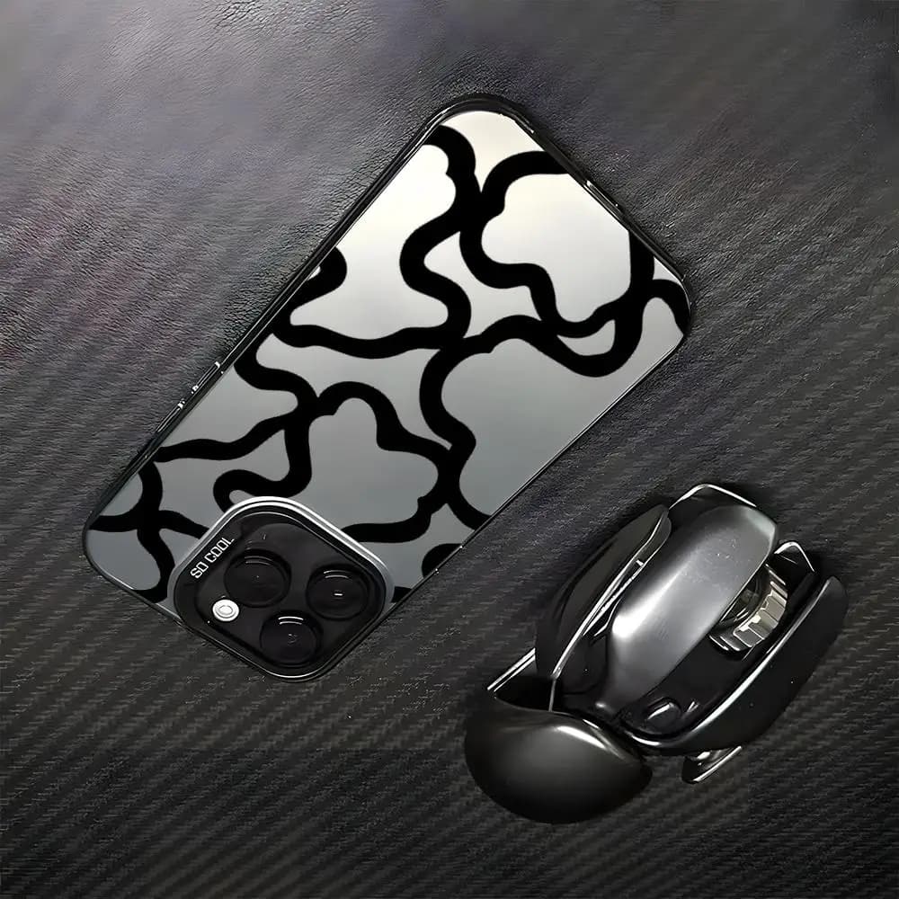Cute T-tou-Es cartoon logo pattern Phone Case For lMDColor Silver Shell For lPhone 17 16 e 15 14 13 12 11 Pro Max Plus