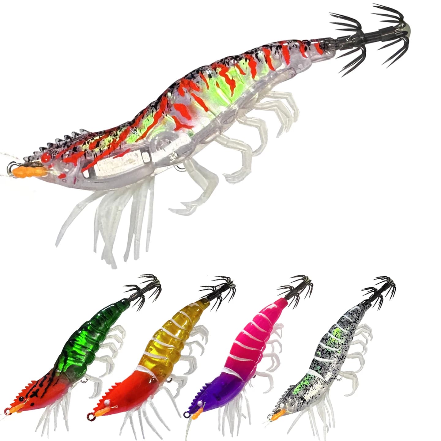Luminous Egi Squid Jig Lure 10CM 11G Shrimp Bait Jigging Fishing Lures Sea Fishing Octopus Hook Egi Lure Saltwater Calamar Hook