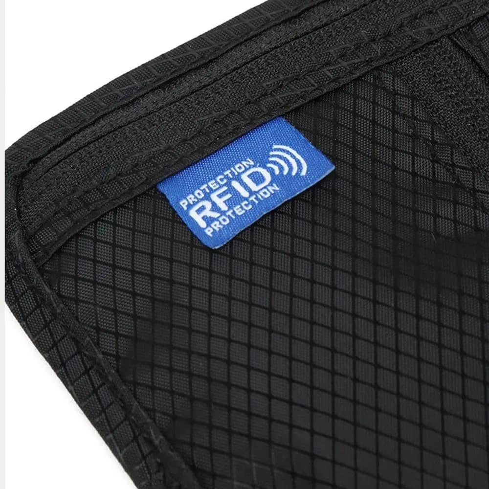 Borsa Porta Passaporto RFID Impermeabile Antifurto con Tracolla Regolabile, Portafoglio da Collo Multitasche, Marsupio a Tracolla da Uomo