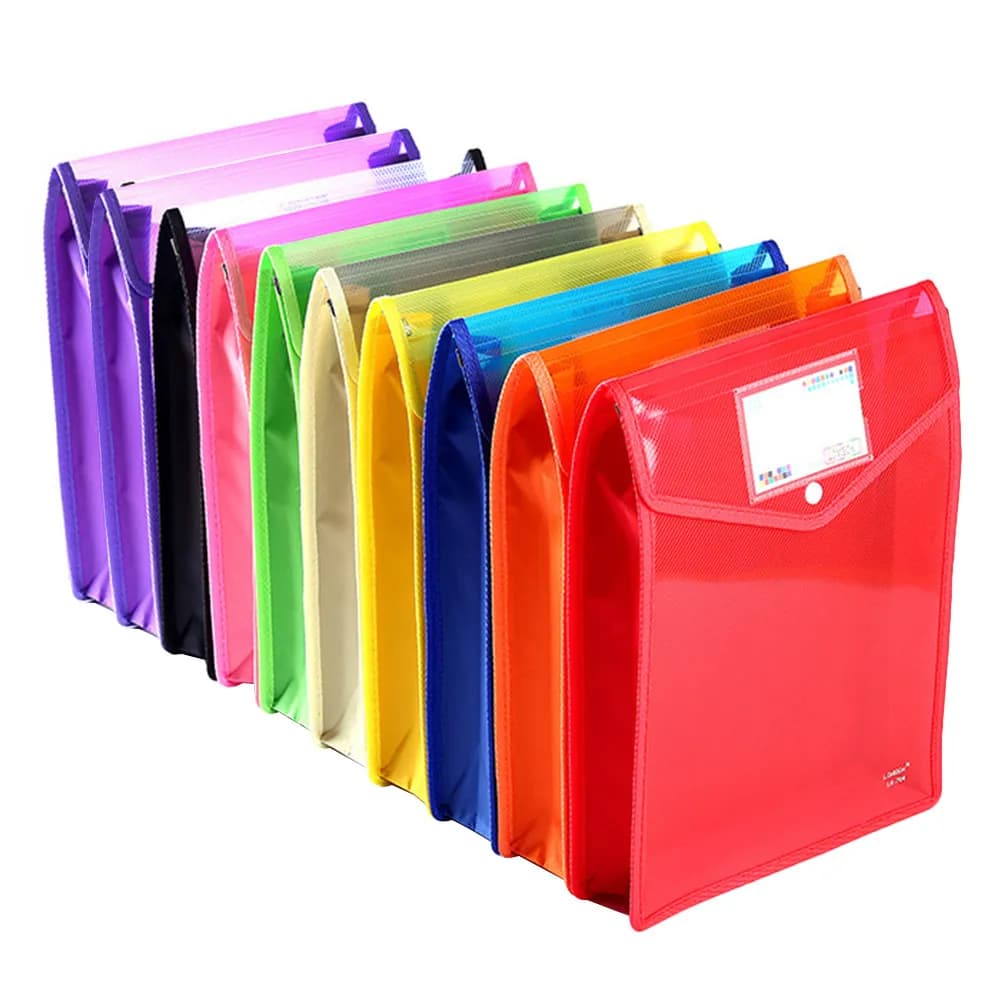 10 Pezzi Cartelle Portadocumenti in PP, Organizzatore Portatile per Documenti, Buste Porta Ricevute per Ufficio e Scuola