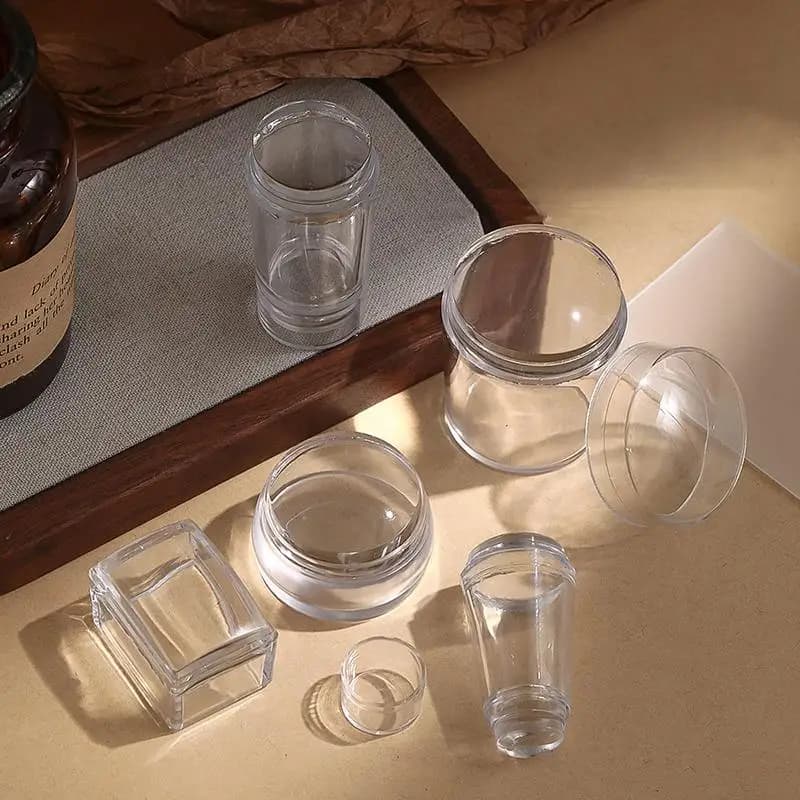 Silicone Transparent Nail Art Stamping Kit 1 Set Clear Plate for Easy Polish Application Scrapbook Scraper Manicure Tool
