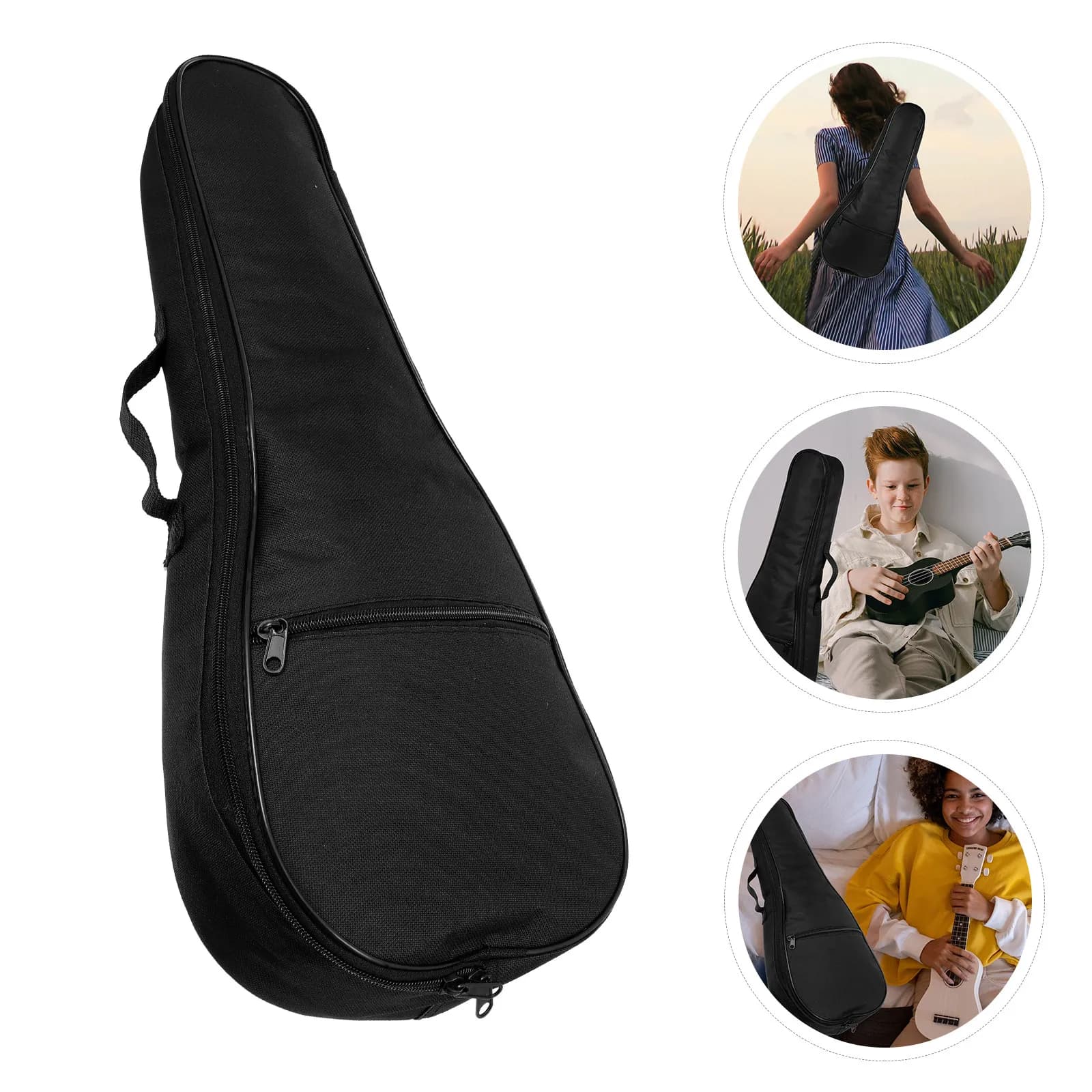 Ukulele Storage Pouch 21 Inch Waterproof Lightweight Oxford Cloth Portable Travel Bag for Outdoor Performance Practice and Daily