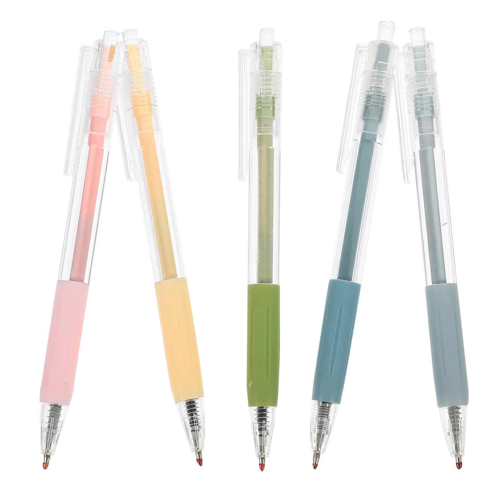 Set di 5 Penne Gel a Pressione, Penne Gel Semplici per Studenti, Forniture Scolastiche e da Ufficio, Strumenti di Scrittura Portatili