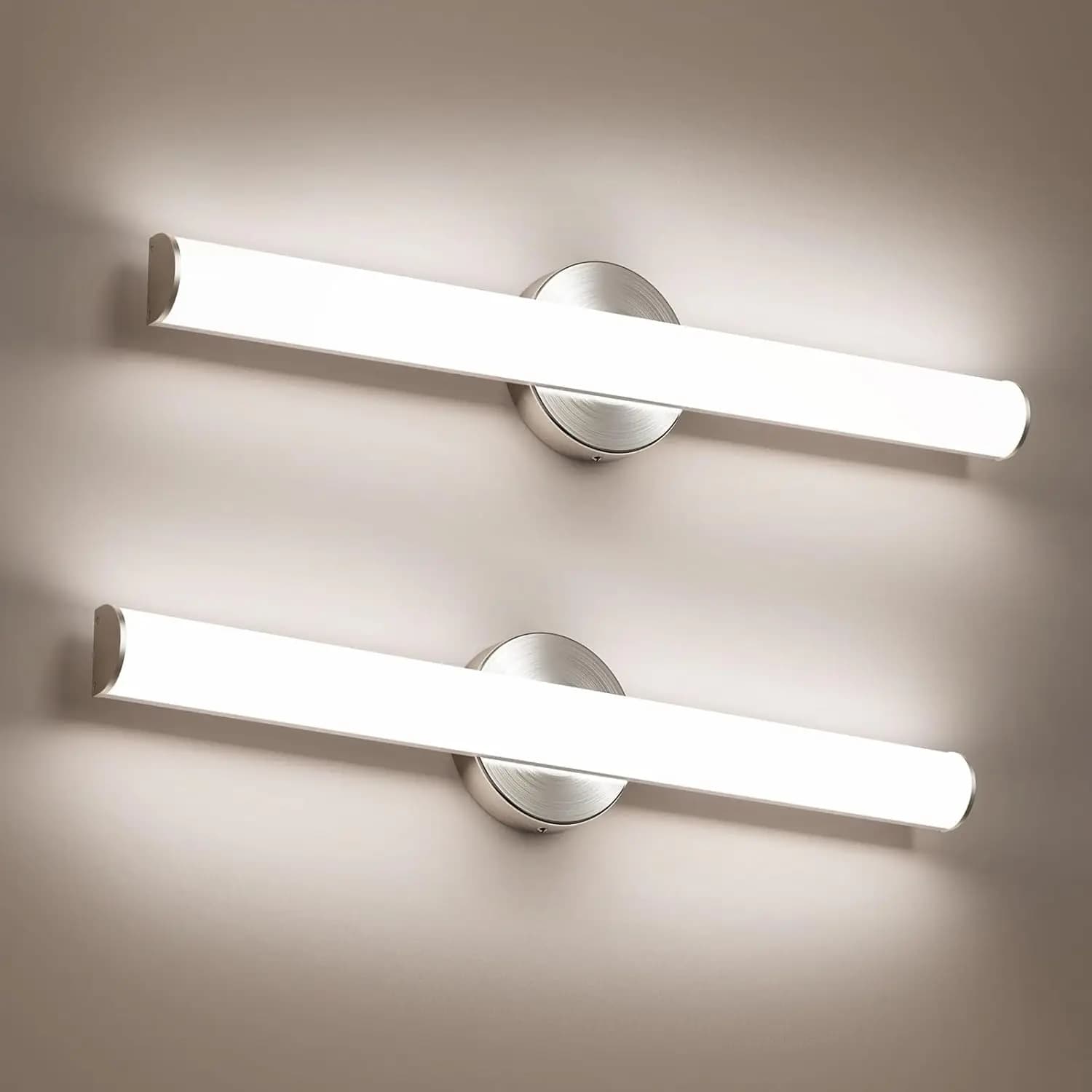 Lampada da specchio a LED da 24 pollici, confezione da 2, 16W 1600LM, 4000K bianco naturale, moderna lampada da bagno per specchio