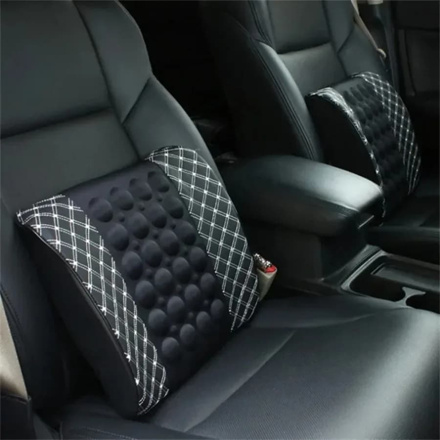 Cuscino ergonomico di supporto lombare | Memory Foam premium con cinturino regolabile e rete traspirante per alleviare il mal di schiena e sciatica