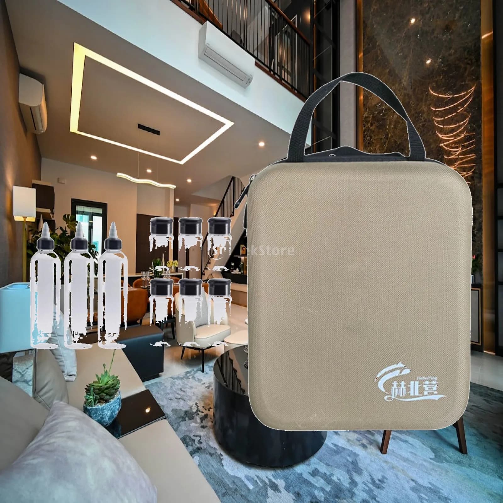 EVA Case Portable Spice Jars Set Outdoor Seasoning Bottles with Containers for Camping Kitchen Kit