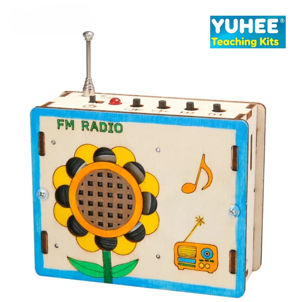 Mini kit radio fai-da-te per bambini Esperimento scientifico in legno Giocattolo Studenti primari Fatto a mano STEM Artigianato educativo Scientifico