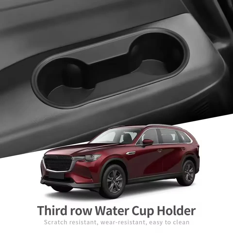 2Pcs for Mazda CX-80 CX80 2025 TPE Water Cup Holder 3rd Row Non-slip Insert Drinks Tray Organizer Car Interior Accessories