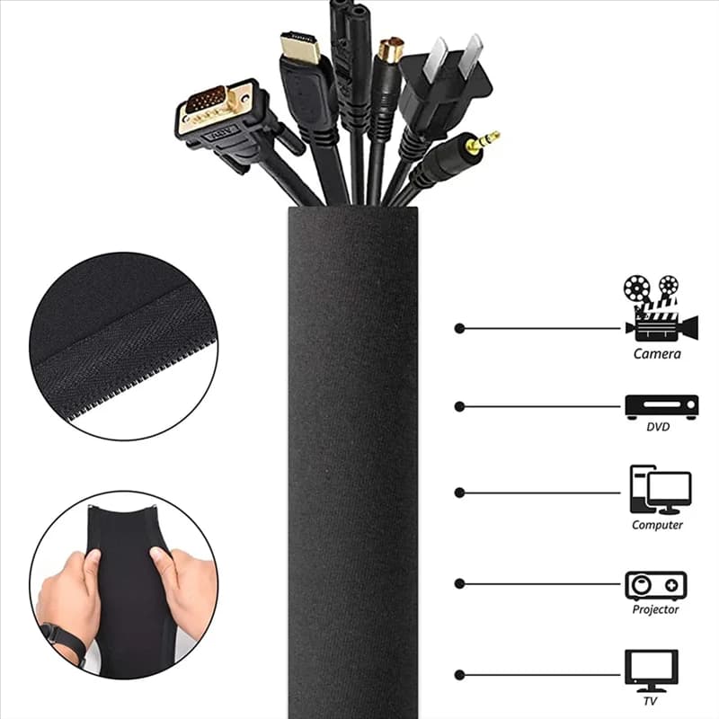 -A96Z Kit organizer per cavi da 186 pezzi con supporto per cavi Custodia per organizer per cavi Clip per cavi in rotolo Cinghie per organizer per cavi per scrivania Casa