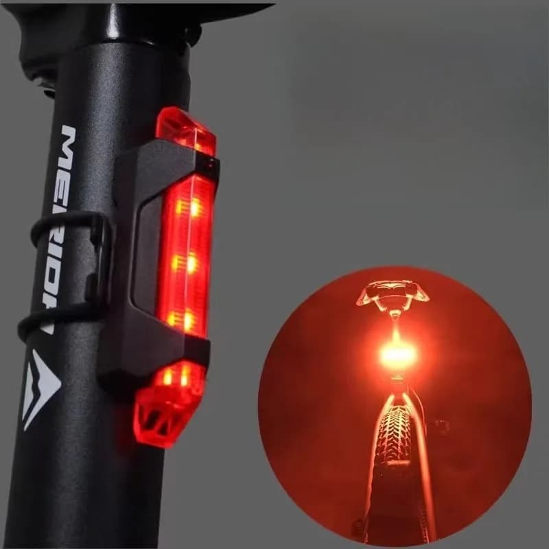 Luce posteriore per bicicletta Fanale posteriore per bici ricaricabile tramite USB Facile da installare, Spia di sicurezza per lampada flash per ciclismo notturno