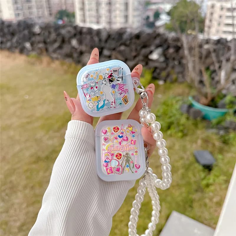 Disney Alice Moon Girl Custodia per auricolari per AirPods 1 2 3 Pro Pro2 4 bella principessa Auricolari Bluetooth senza fili Cover