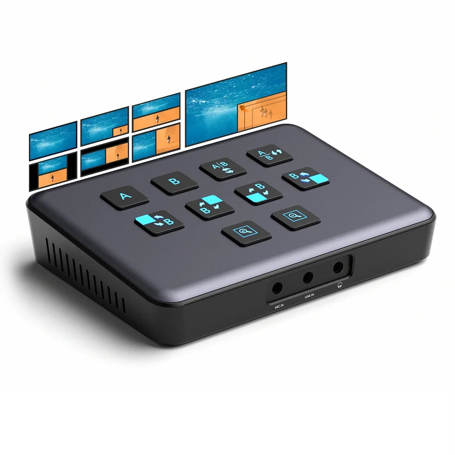 Scheda di acquisizione video USB 3.0 1080P per streaming OBS, registrazione live di giochi, 2* ingressi video, convertitore Full HD a USB, mixer e switcher per streaming.